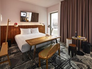 Double Room, 1 Queen Bed (Large Mama) | Premium bedding, minibar, in-room safe, desk - Mama Shelter Luxembourg (Luxembourg City)