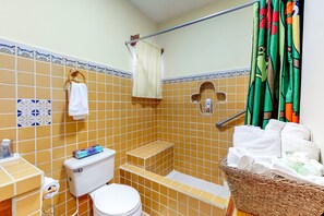 Free toiletries, hair dryer, towels
