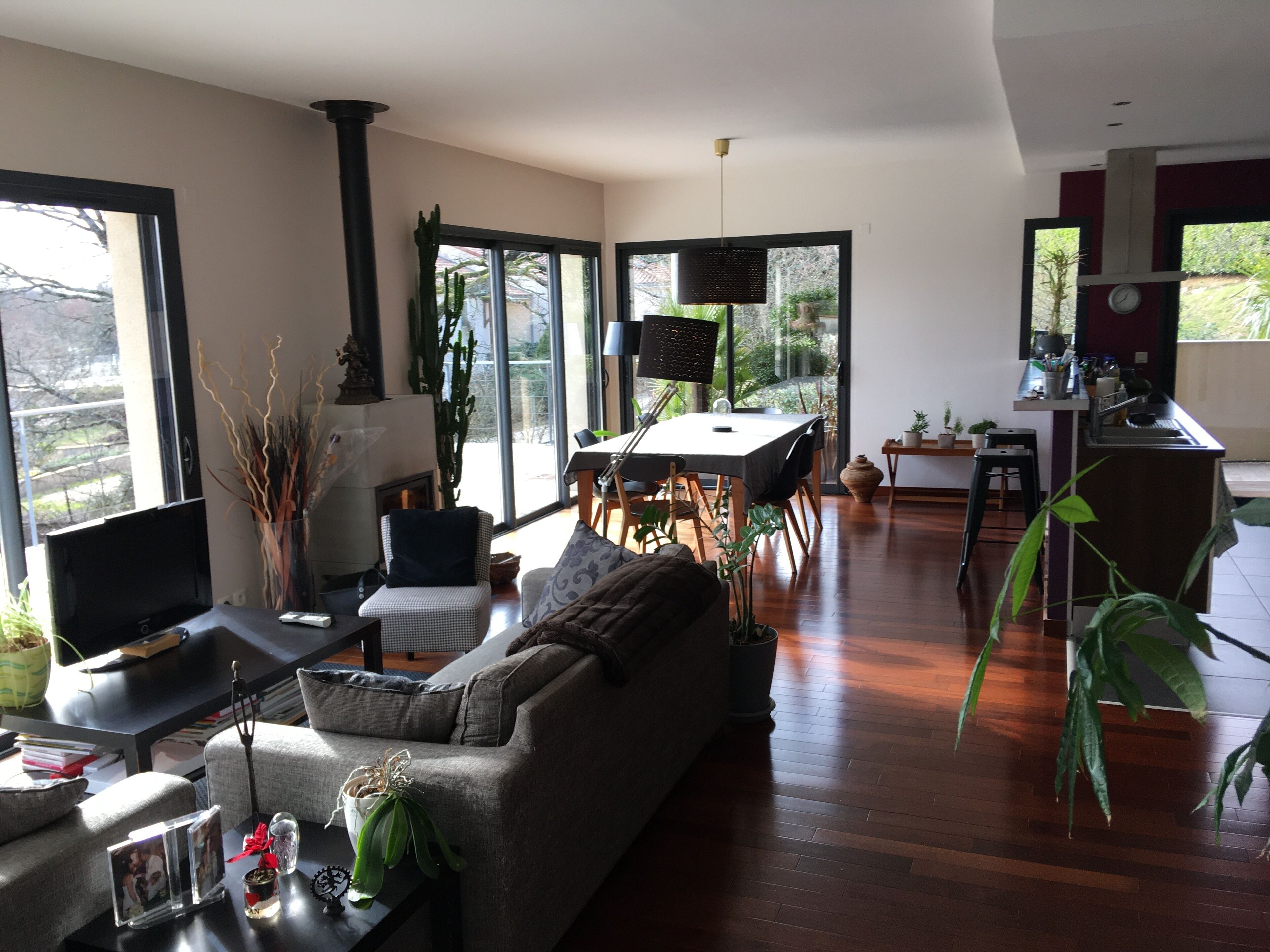 Télévision, lecteur de DVD, livres, chaîne hi-fi