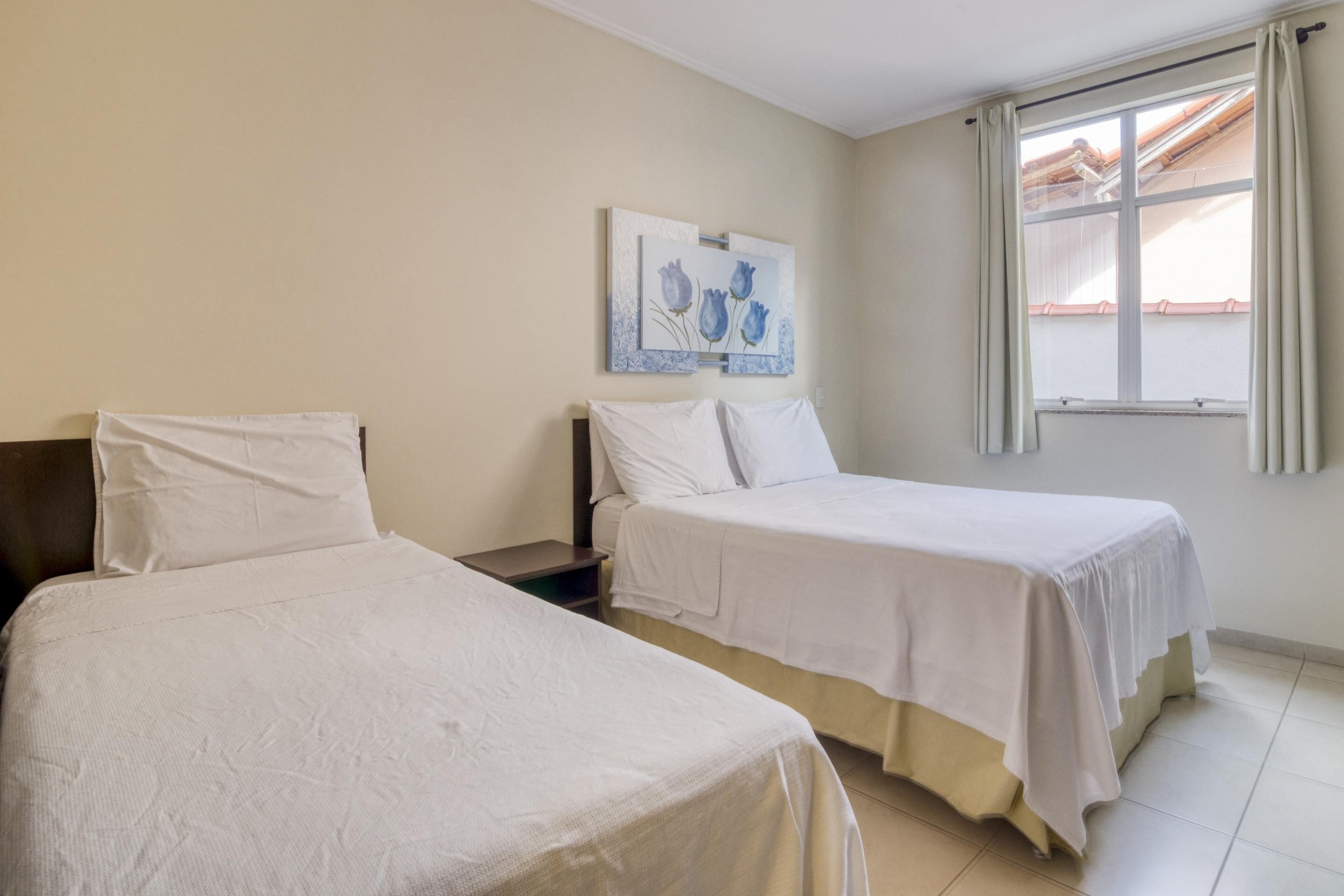 Quarto triplo, 3 camas de solteiro | Wi-Fi de cortesia, roupa de cama