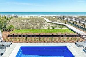 Outdoor pool, a heated pool - Sol de Mar Beach, Sleeps 29, Pool! Contemporary Oceanfront, both duplex units (Kure Beach)