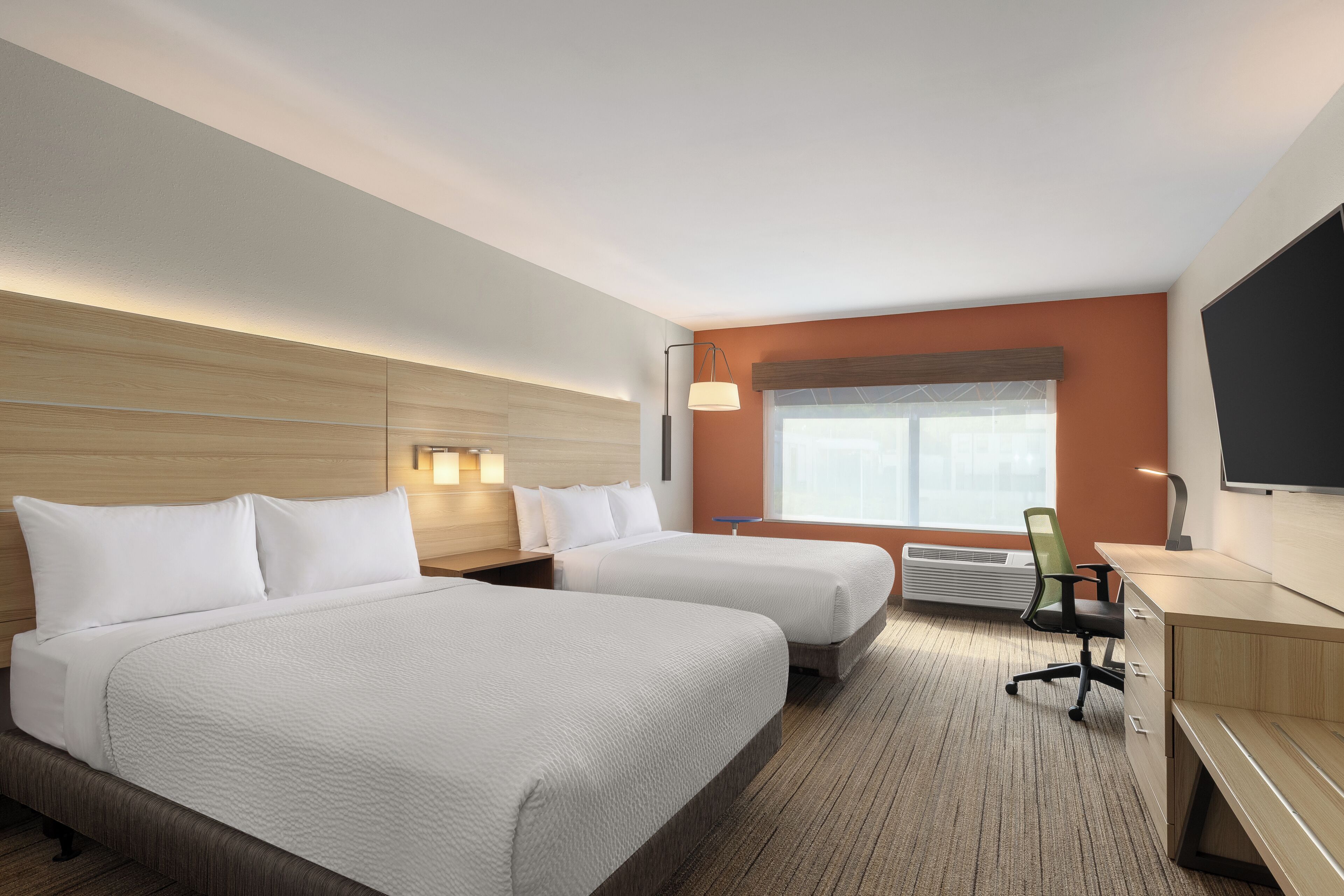 Standard Room, 2 Queen Beds, Accessible (Mobility, Accessible Tub) | Desk, laptop workspace, blackout drapes, iron/ironing board