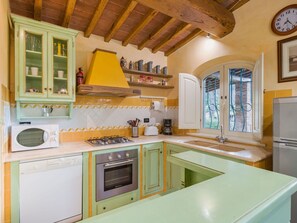 Microwave, oven, dishwasher, high chair