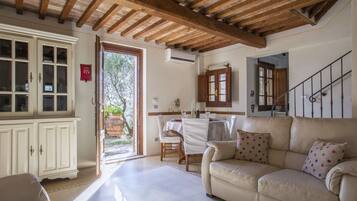 Televisión y chimenea