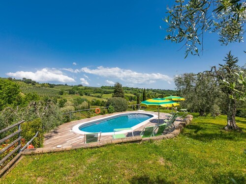 Ferienhaus mit Klimaanlage,  W-LAN, privatem Pool, TV, Innenhof, Haustiere erlaubt, Panoramablick