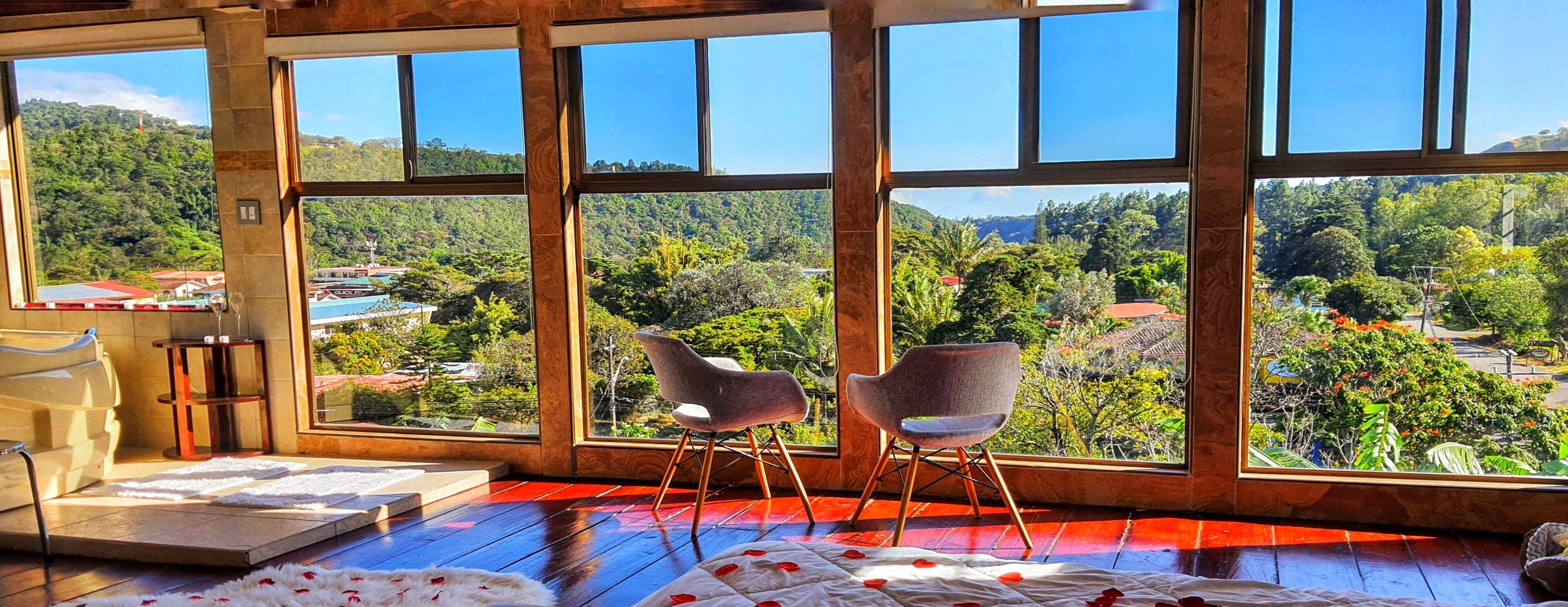 Honeymoon Studio, Hot Tub, Valley View | Egyptian cotton sheets, premium bedding, Tempur-Pedic beds