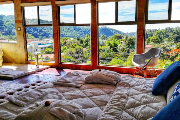 Honeymoon Studio, Hot Tub, Valley View | Egyptian cotton sheets, premium bedding, Tempur-Pedic beds