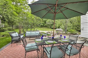 Outdoor dining - Historic Essex Home w/ Large Yard Near Downtown! (Essex)