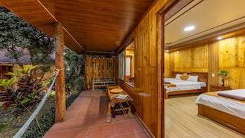 Familienbungalow | 1 Schlafzimmer, Allergikerbettwaren, Daunenbettdecken