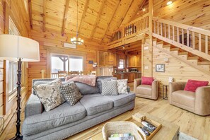 TV, fireplace, table football, books - Elevated Cabin Bordering Smoky Mountain Nat'l Park (Bryson City)