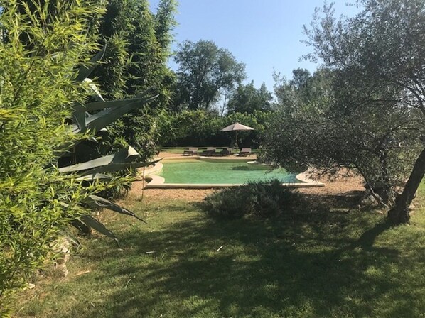 Outdoor pool - Charming gite and house 80 m², swimming pool (15x8), landscaped grounds near Uzès. (Vézénobres)