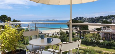 Perros, full sea view, renovated studio facing Trestraou beach 