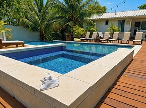 Outdoor pool, a heated pool