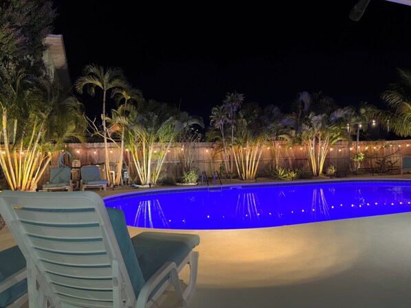 Piscine extérieure, piscine chauffée