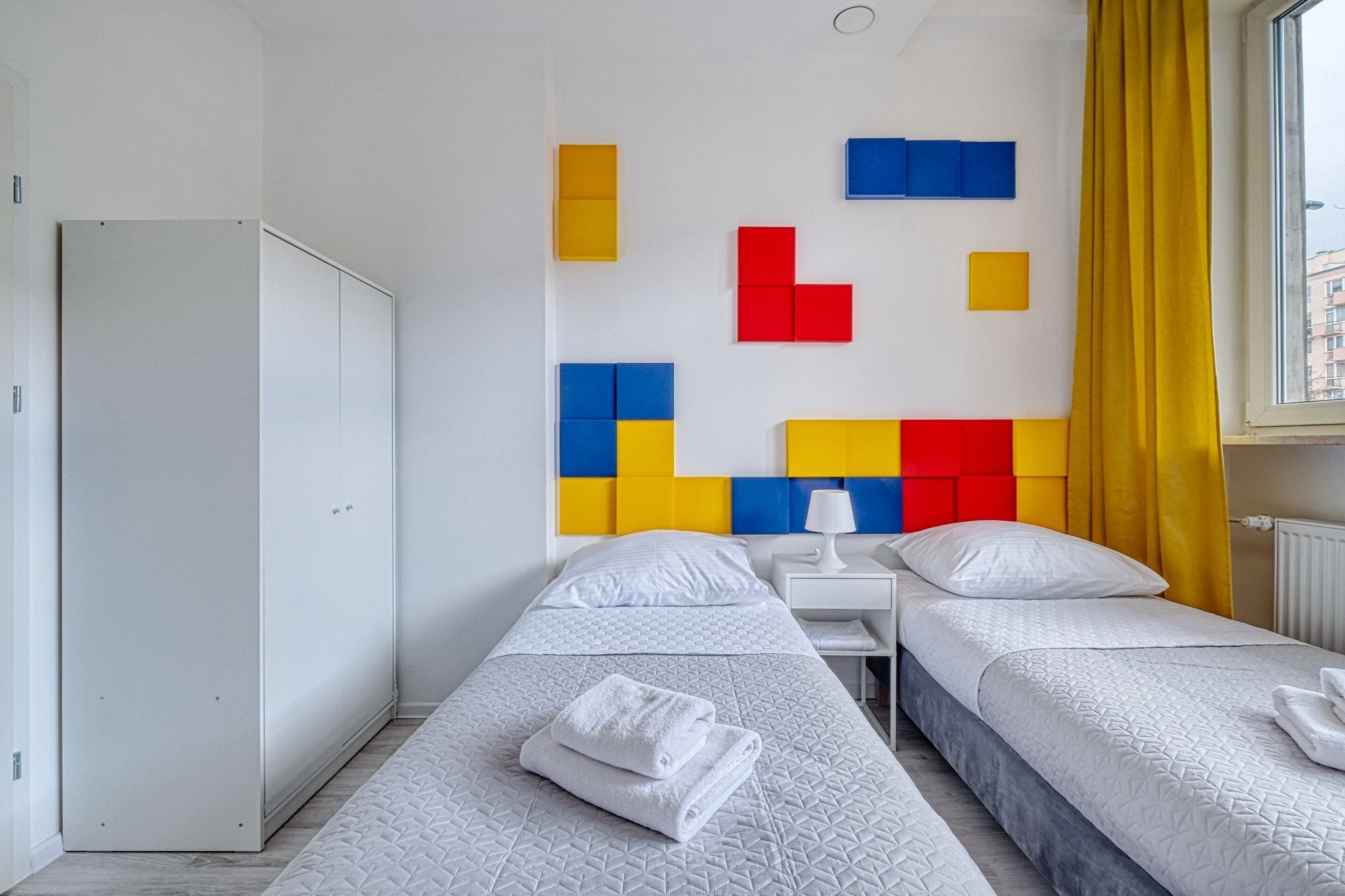 twin room, shared bathroom | blackout curtains, soundproofing, iron/ironing board, free wifi