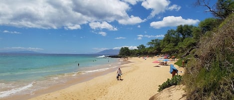 Una spiaggia nelle vicinanze, lettini da mare, teli da spiaggia