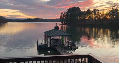 Lakefront home with private beach & unbelievable sunsets on Lake Keowee