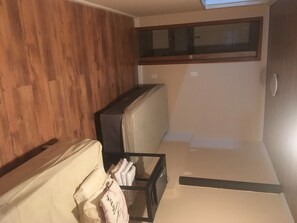 TV, fireplace, table football