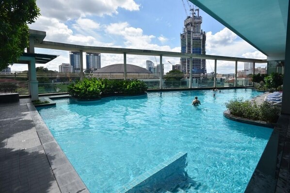 Enjoy a refreshing swim with a city view from our indoor pool.