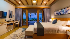 Premium bedding, down duvets, Select Comfort beds, minibar