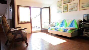 Téléviseur, lecteur de DVD, livres, chaîne audio