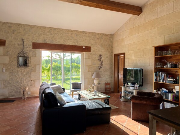 TV, DVD player, books - Beautiful stone house with pool (Bonnetan)