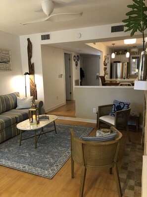 Smart TV, DVD player, video library, stereo