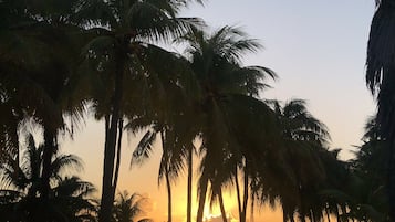 On the beach, beach towels