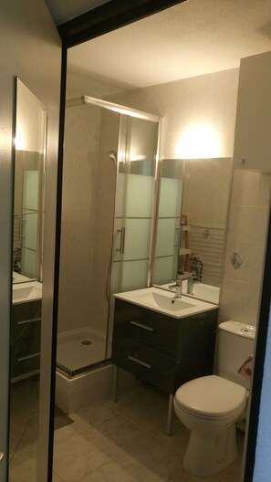 Shower, hair dryer