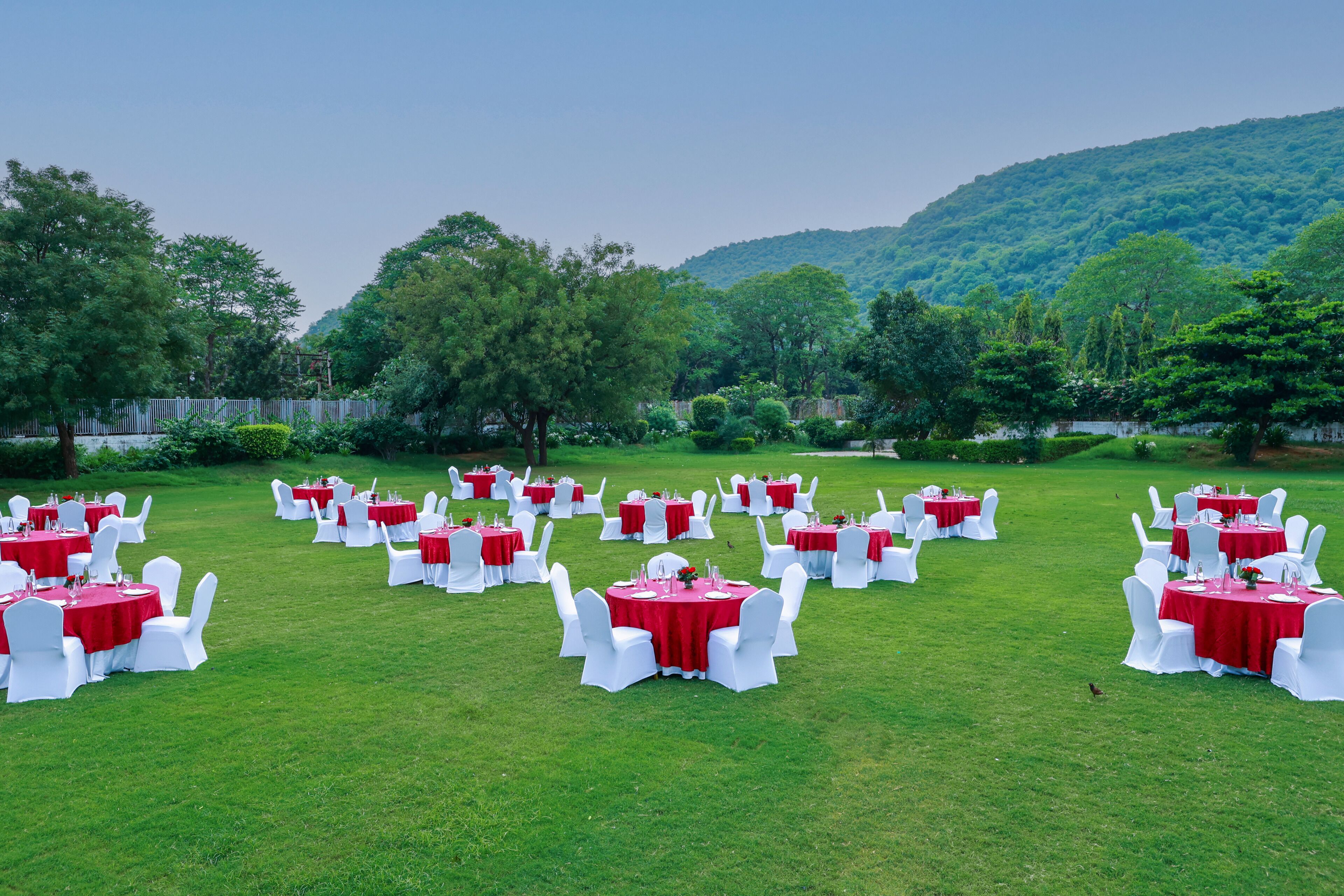 outdoor banquet area