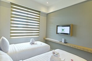 Habitación superior con 2 camas individuales | Escritorio, wifi gratis y ropa de cama