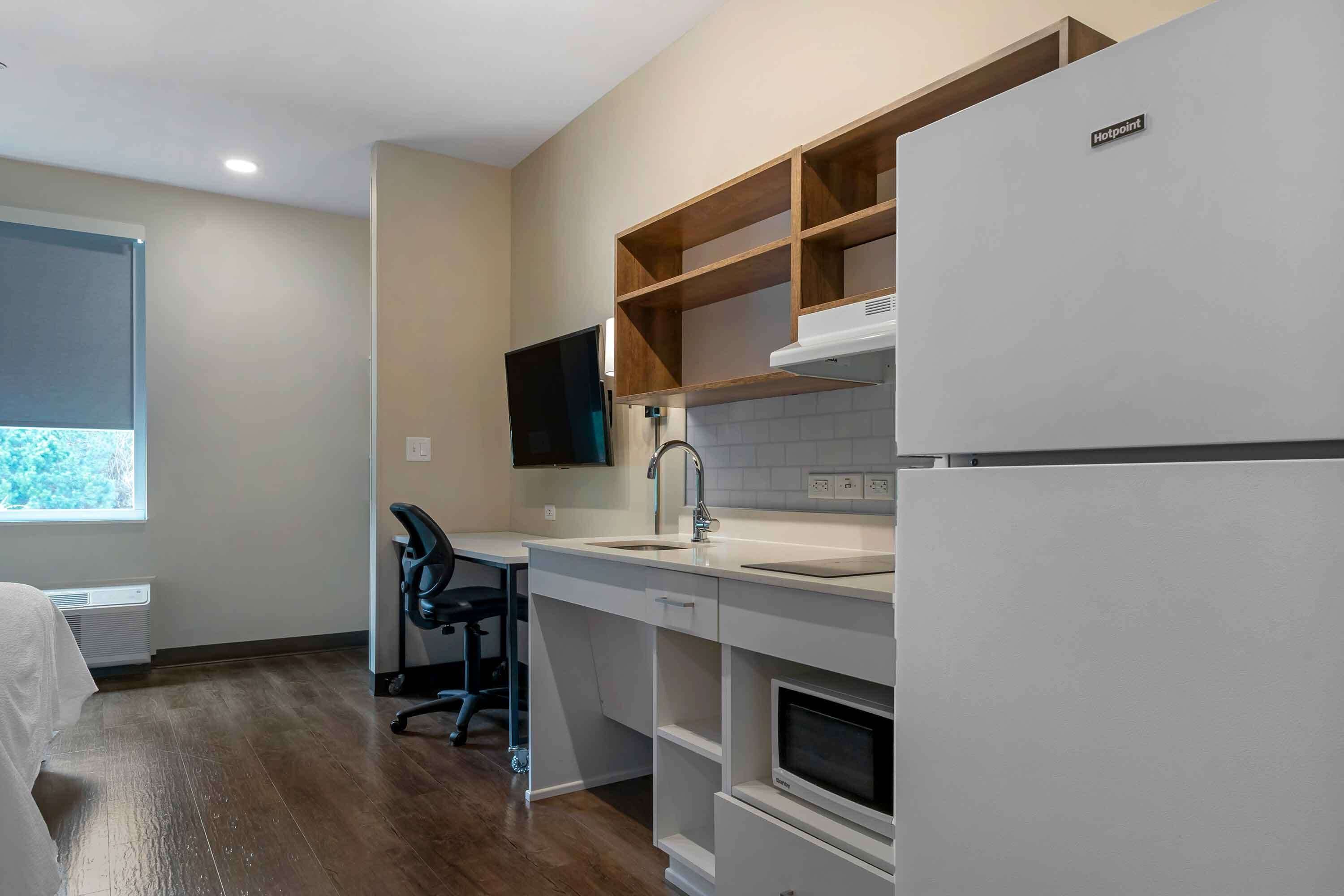 standard studio, 1 queen bed, non smoking, refrigerator & microwave | private kitchen | full-sized fridge, microwave, stovetop, toaster