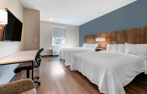 Studio Standard - 2 queensize-sängar - icke-rökare - kylskåp och mikrovågsugn | Sängtillbehör av högsta kvalitet, skrivbord och arbetsyta för laptop