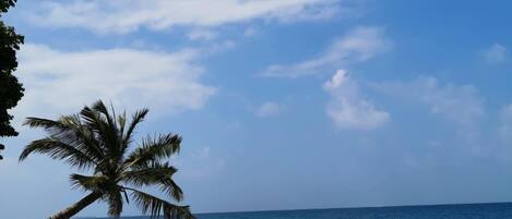 Beach nearby, sun loungers, beach towels