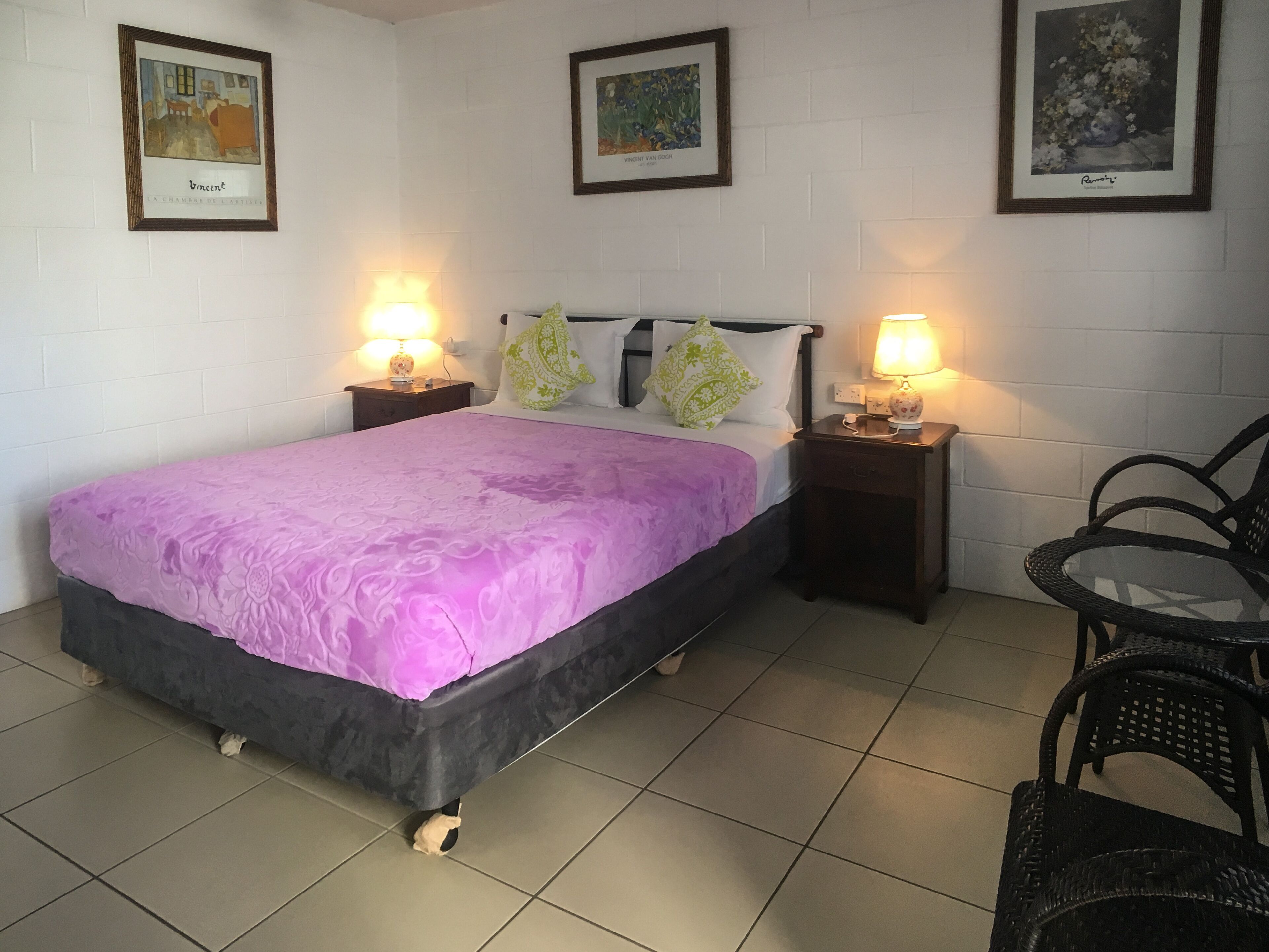 Motel room with bath