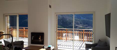 Fernseher, Kamin, Bücher