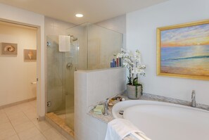 Ensemble douche/baignoire, sèche-cheveux, serviettes fournies, savon