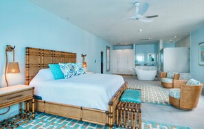 Deluxe Penthouse, Balcony, Ocean View (Cool Water 1) | 1 bedroom, Egyptian cotton sheets, premium bedding, pillow-top beds