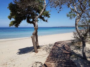 Plage, chaises longues