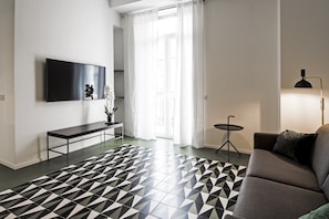 Lägenhet Deluxe - 1 sovrum | 1 sovrum, sängtillbehör av högsta kvalitet och unika möbler