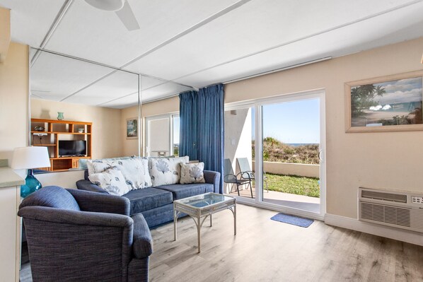 Flat-screen TV, DVD player