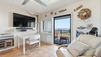 Flat-screen TV, DVD player