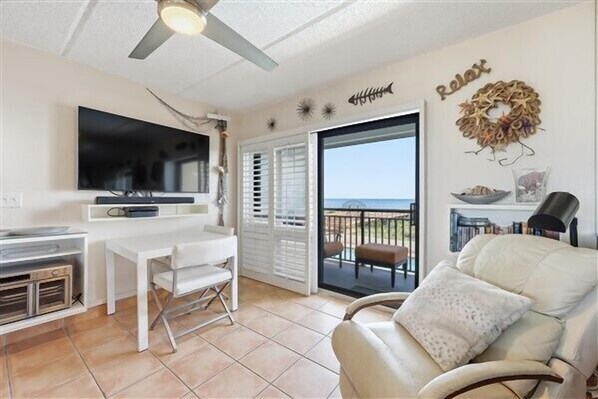 Flat-screen TV, DVD player