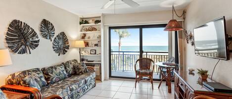 Flat-screen TV, DVD player