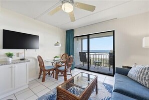 Flat-screen TV, DVD player - Beacher's Oceanfront Balcony Suite with onsite Front Desk and Staff (St. Augustine)