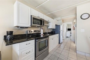 Fridge, microwave, oven, coffee/tea maker