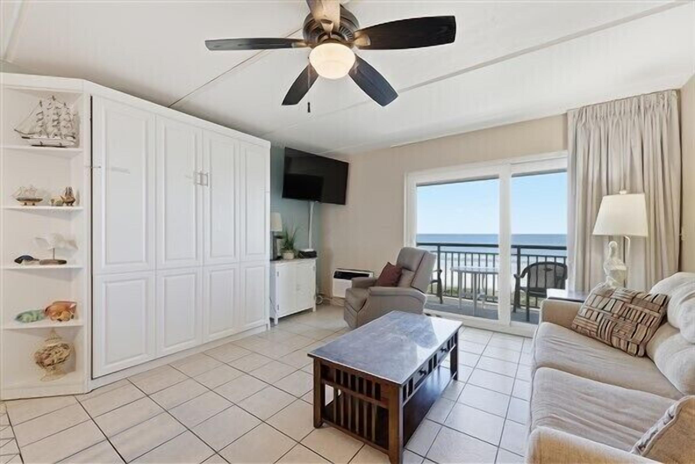 Flat-screen TV, DVD player