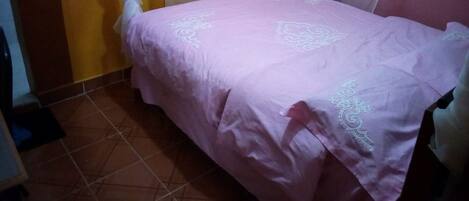 Double Room | Desk, blackout drapes, bed sheets