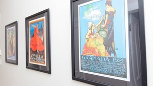 Framed artwork on a wall.