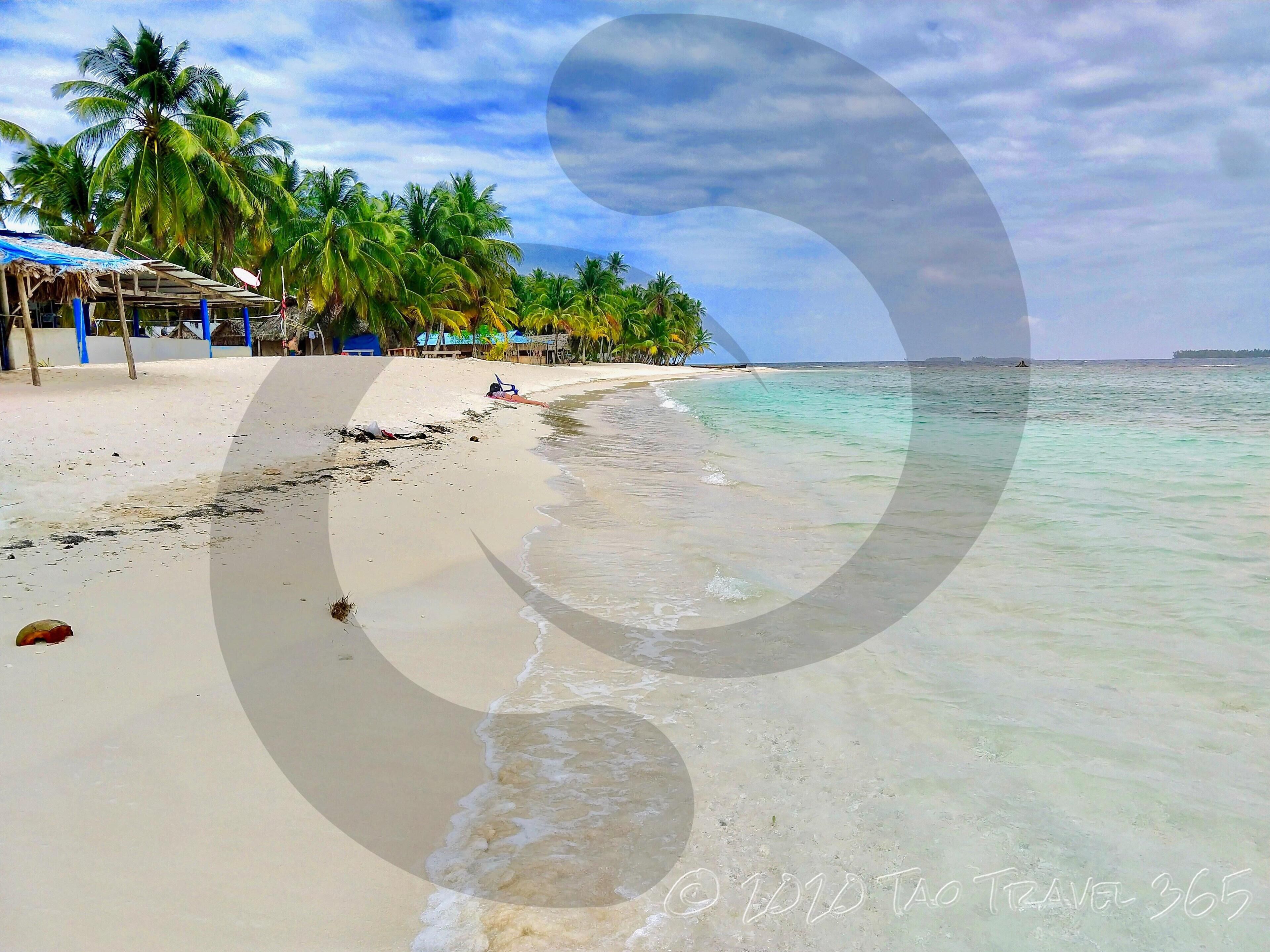 On the beach, white sand